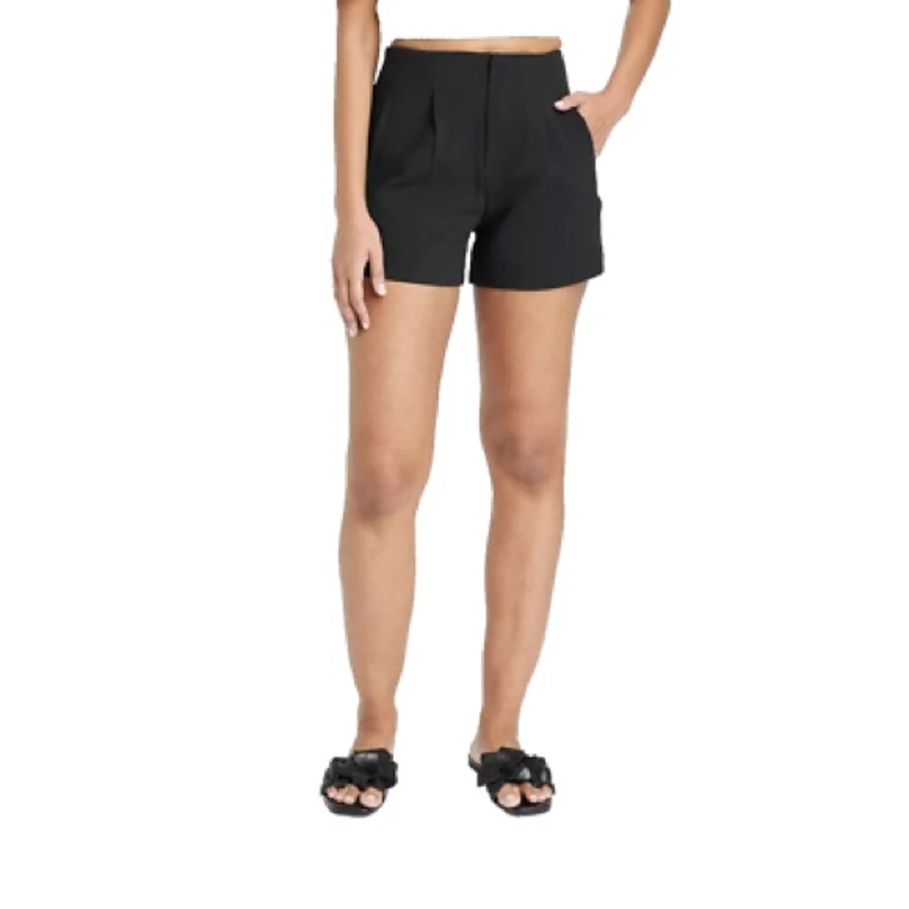 Women's Black Tailored Shorts